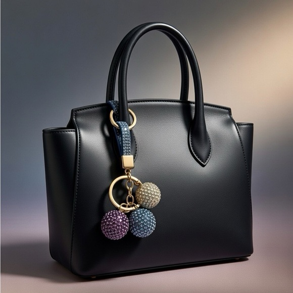 Sparkling Keychain with Blue and Purple Accents - Picture 2 of 3